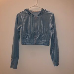 Velvet baby blue matching set